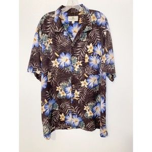Island Shores Washable Silk Hawaiian Shirt Mens Size XXL